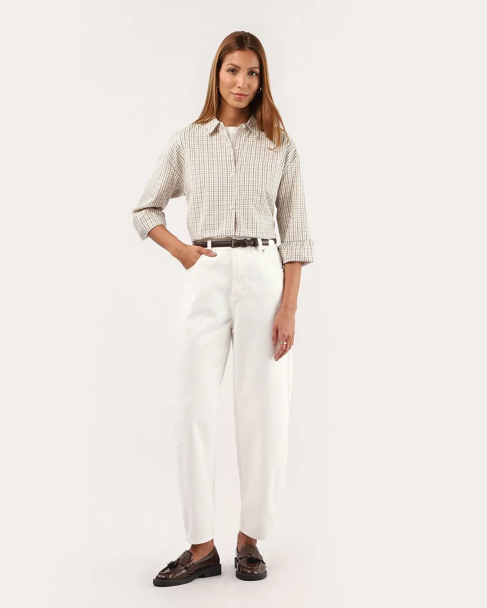 Calça barrel Branco